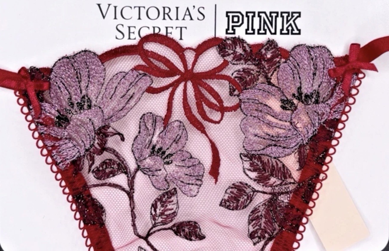 new nwt Victoria’s Secret beautiful bows embroidery v string dream angels XL