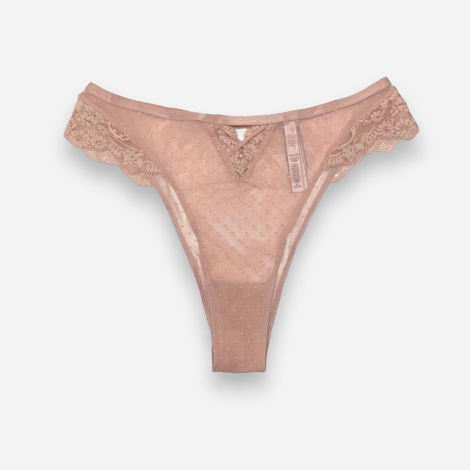 Victoria’s Secret Panties Panty Underwear Brazilian Medium Dots Mesh Stretch New