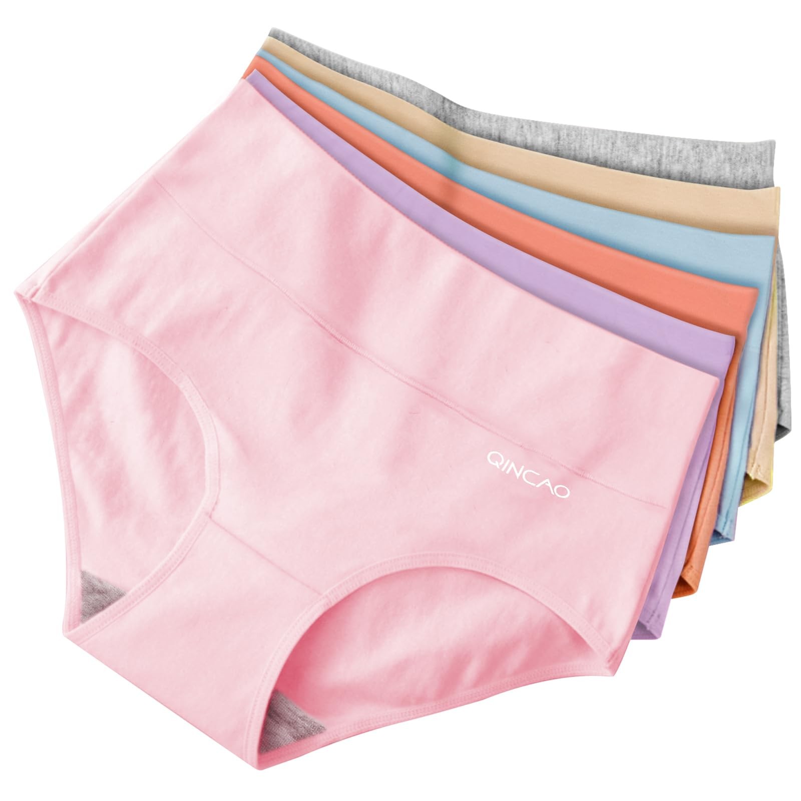 Underpants Women’s, 6 Pack High Waist Briefs Cotton Underwear, Stretch A…