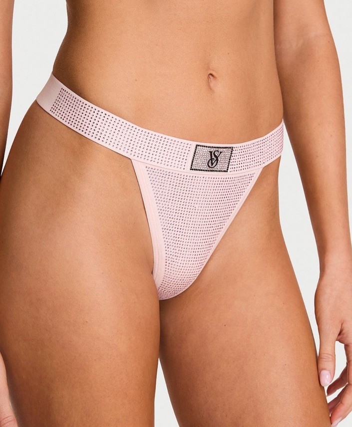Victoria’s Secret Fashion Show Shine Cotton Modal V-String Thong Panty MEDIUM