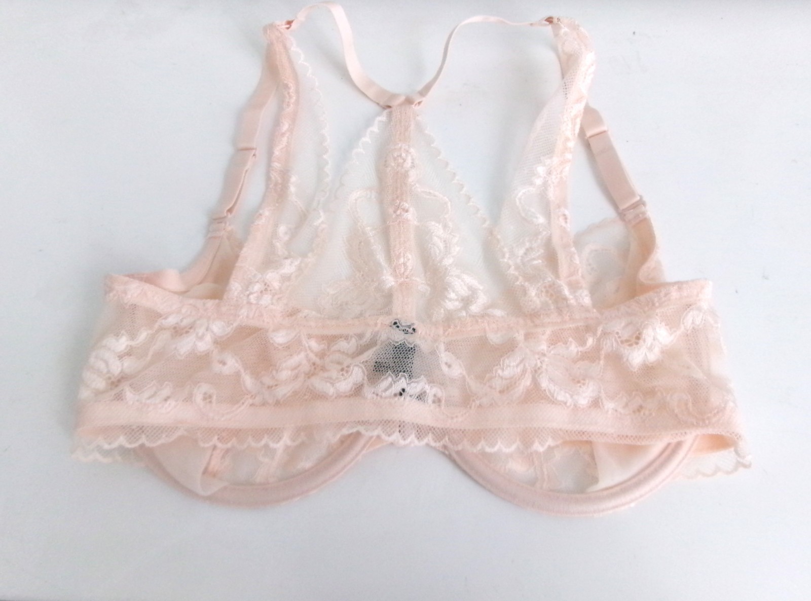 NWOT EVE’S TEMPTATION UNDERWIRE FLORAL LACE BRA/PANTIES 2PC PINK