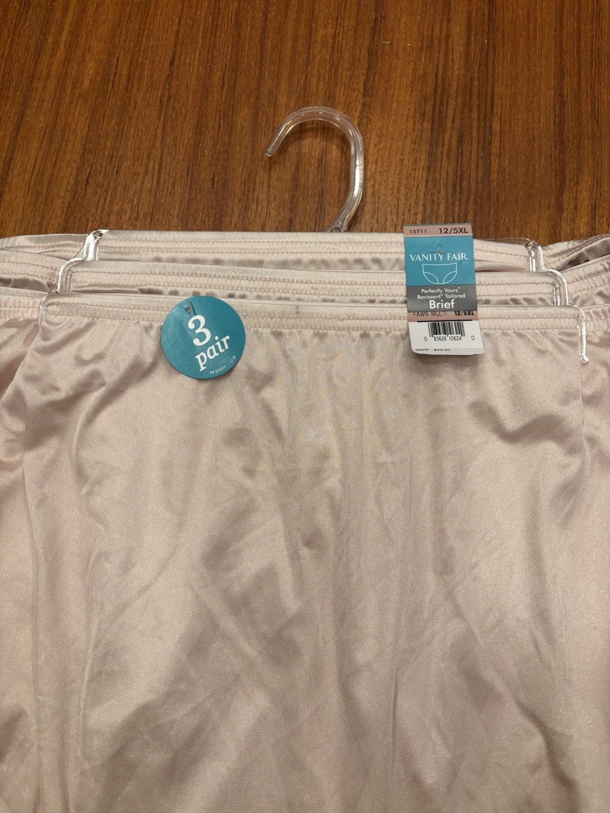 Vanity Fair Perfectly Yours Ravissant Tailored Brief Panties 3 Pk 15711 Sz 5XL
