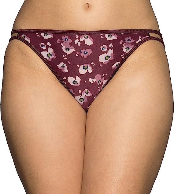 4 pack VANITY FAIR String Bikini ILLUMINATION 18108 panty Mixed PRINTS – 7 / L