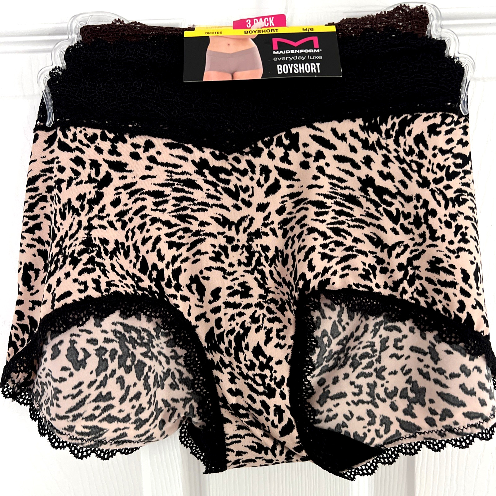 NEW 3 Pack Maidenform Everyday Luxe BoyShorts Panties M/6 Multi-Color DM3TBS