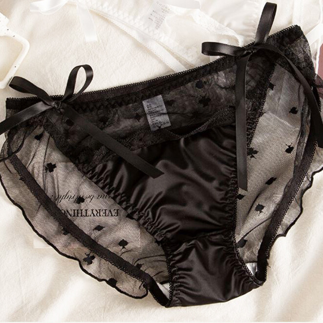5 Packs Lot Sexy Womens Ladies Satin Panties Lace Sheer Briefs French Underwear