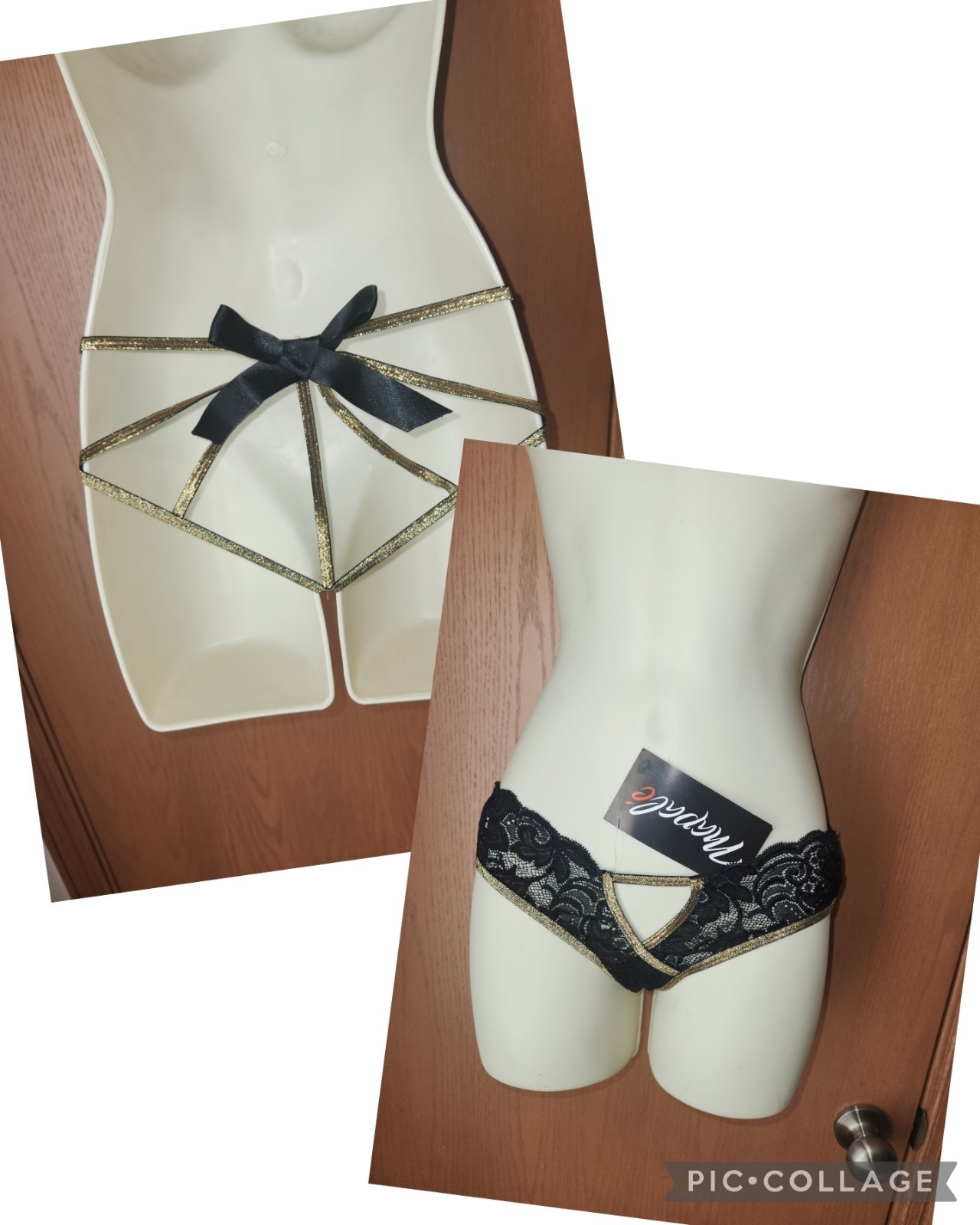 BLACK CAGE BACK LACE PANTY