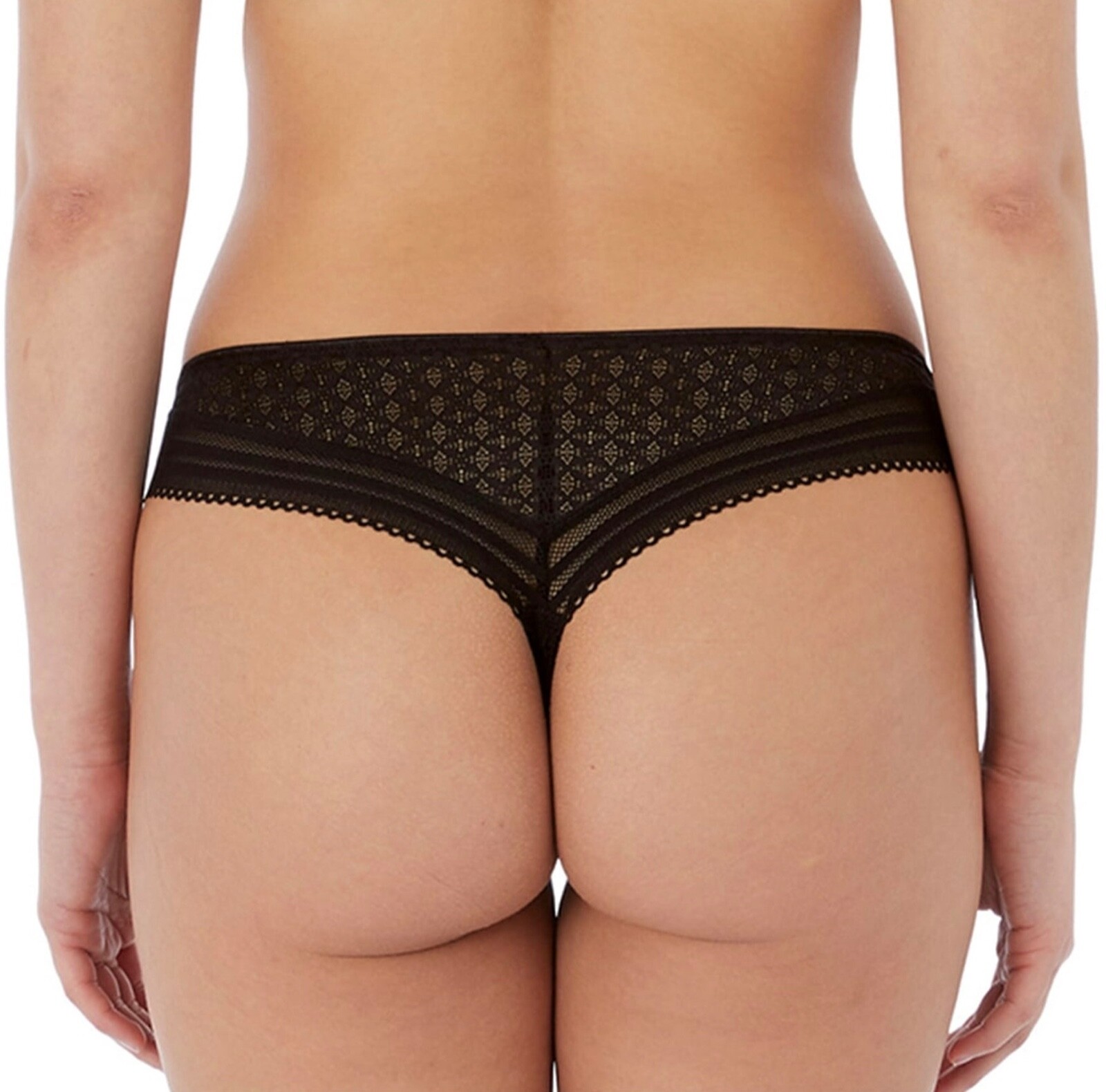 Freya Viva Lace Brazilian Brief Size S 10 12 Noir Black Knickers 5647 New