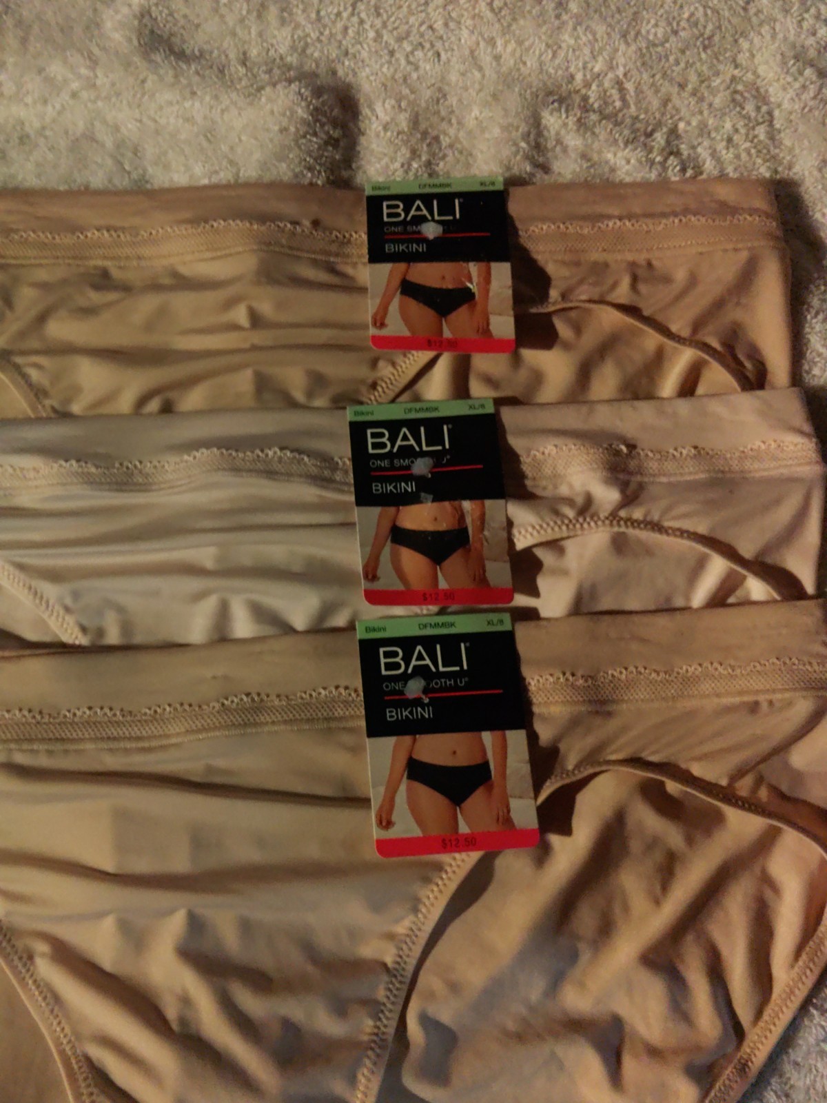 3 Pair – Bali Size 8 Bikini Panties w/tags 90% nylon