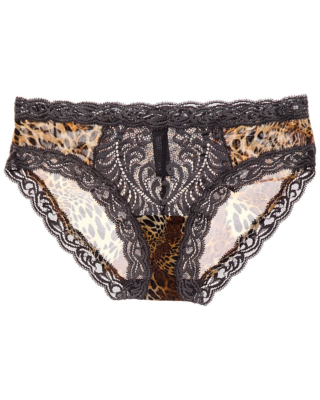 Natori Women’s Low-Rise Sheer Hipster Panty 753023 Coal Lux Leopard Print