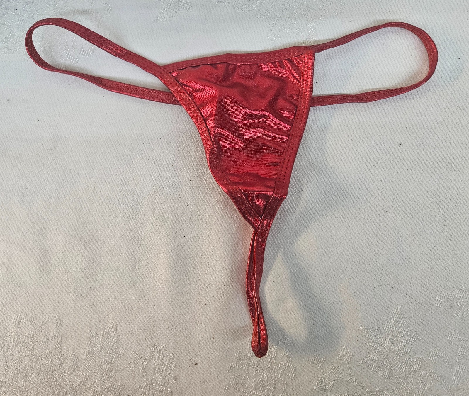NIP Metallic Red G-String Panties Size XS-S Skimpy Stripper Panties