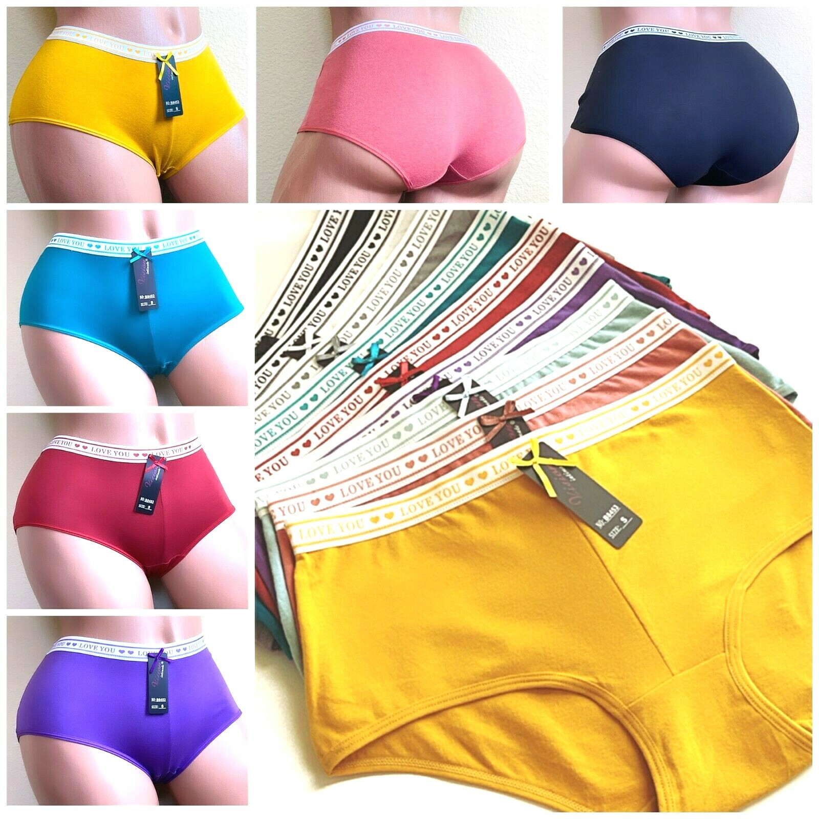 6 OR 12 BOYSHORTS Sports SEXY Panties Undies 95% COTTON ACTIVE WEARS 8453 S-XL
