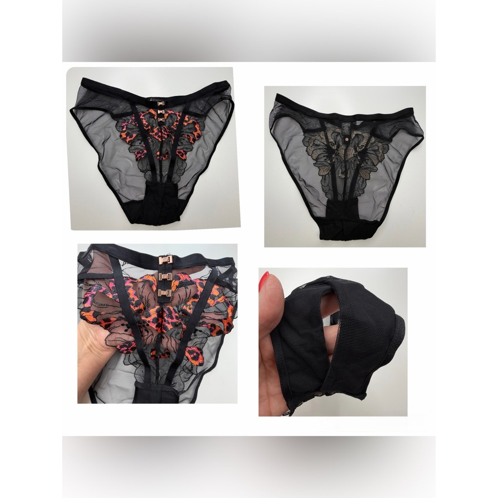 NWOT Honey Birdette Lot of 4 Briefs Sz Medium M Black White Burgundy Purple