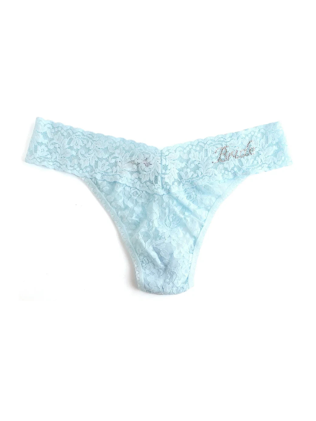 Hanky Panky ‘Bride’ Crystal Signature Lace Original Rise Thong, PLUS SIZE OS