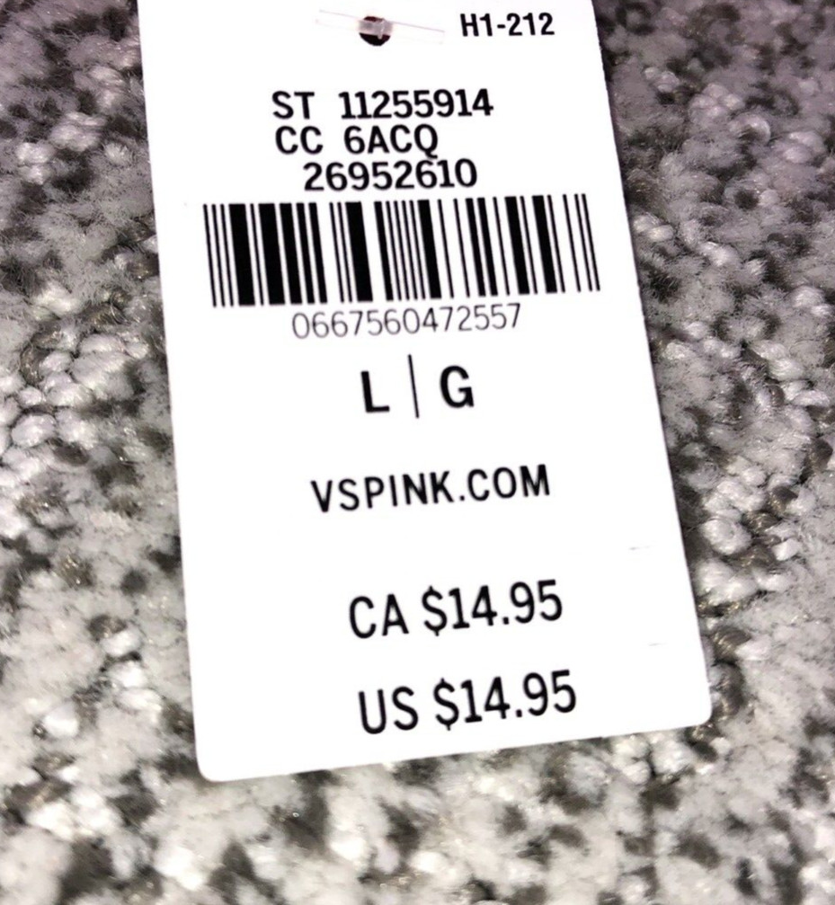 Victoria’s Secret PINK NWT Large Pink Limited Edition Bling Brazilian Panty Logo