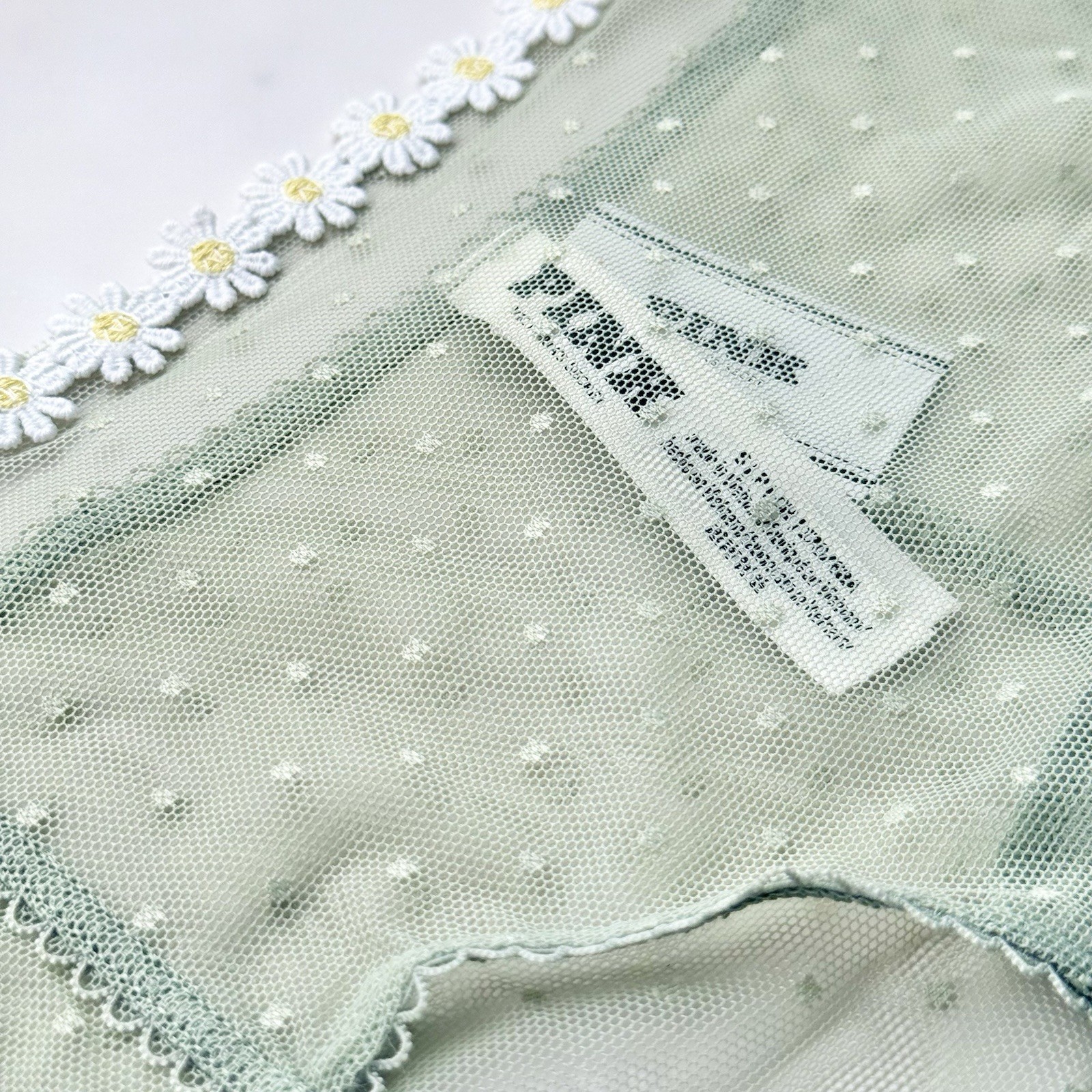 PINK Victoria’s Secret Wink Dot Mesh Cheeky Panty Green Garden SZ XL