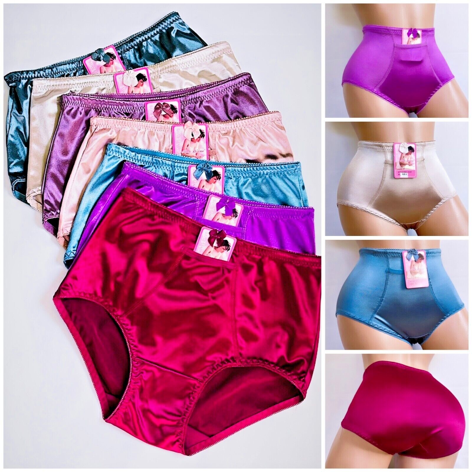 2-6 Lingerie Satin Panties Women’s Underwear Full Coverage Briefs Pant 3125 S-XL