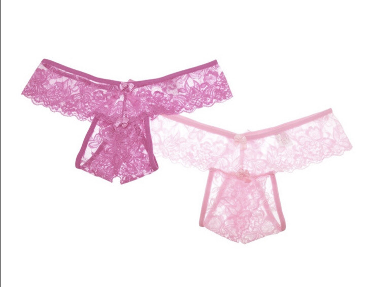 Angelina Lace Crotchless Thongs Size Small