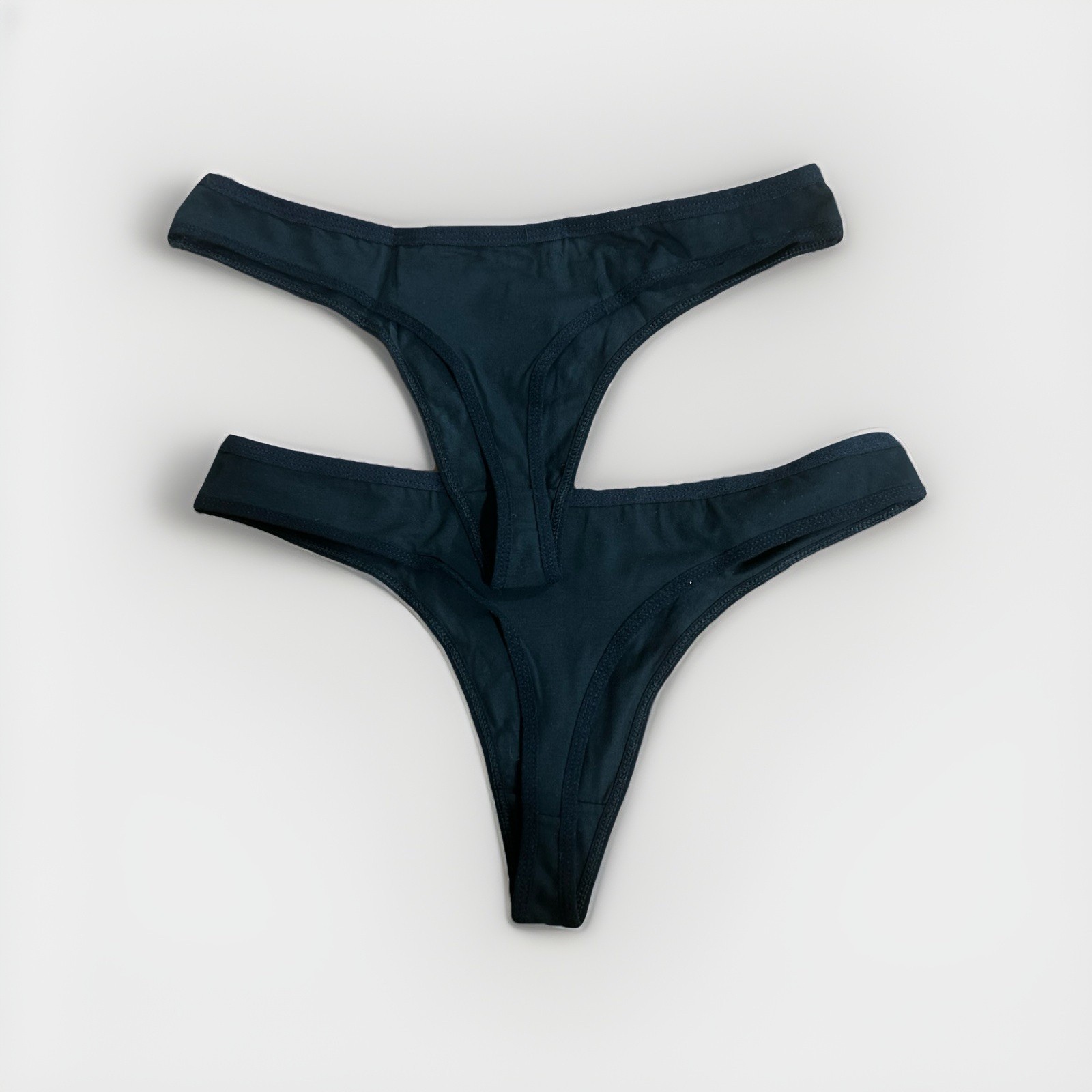 Women’s 16 Piece Breathable Black Thong Panty Size Large