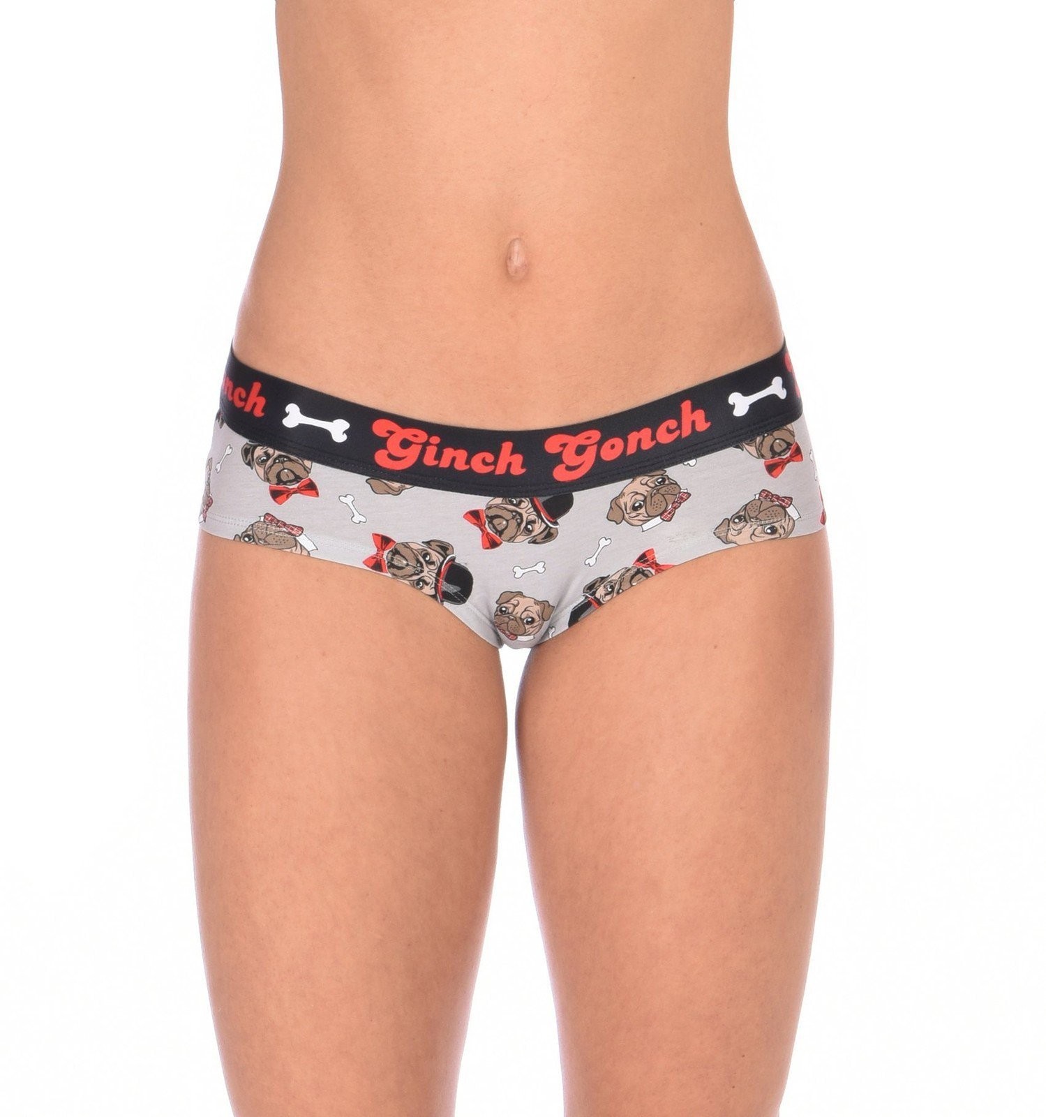Ginch Gonch Women’s Pug Life Dog Print Gogo Briefs Cotton Stretch Panties NWT