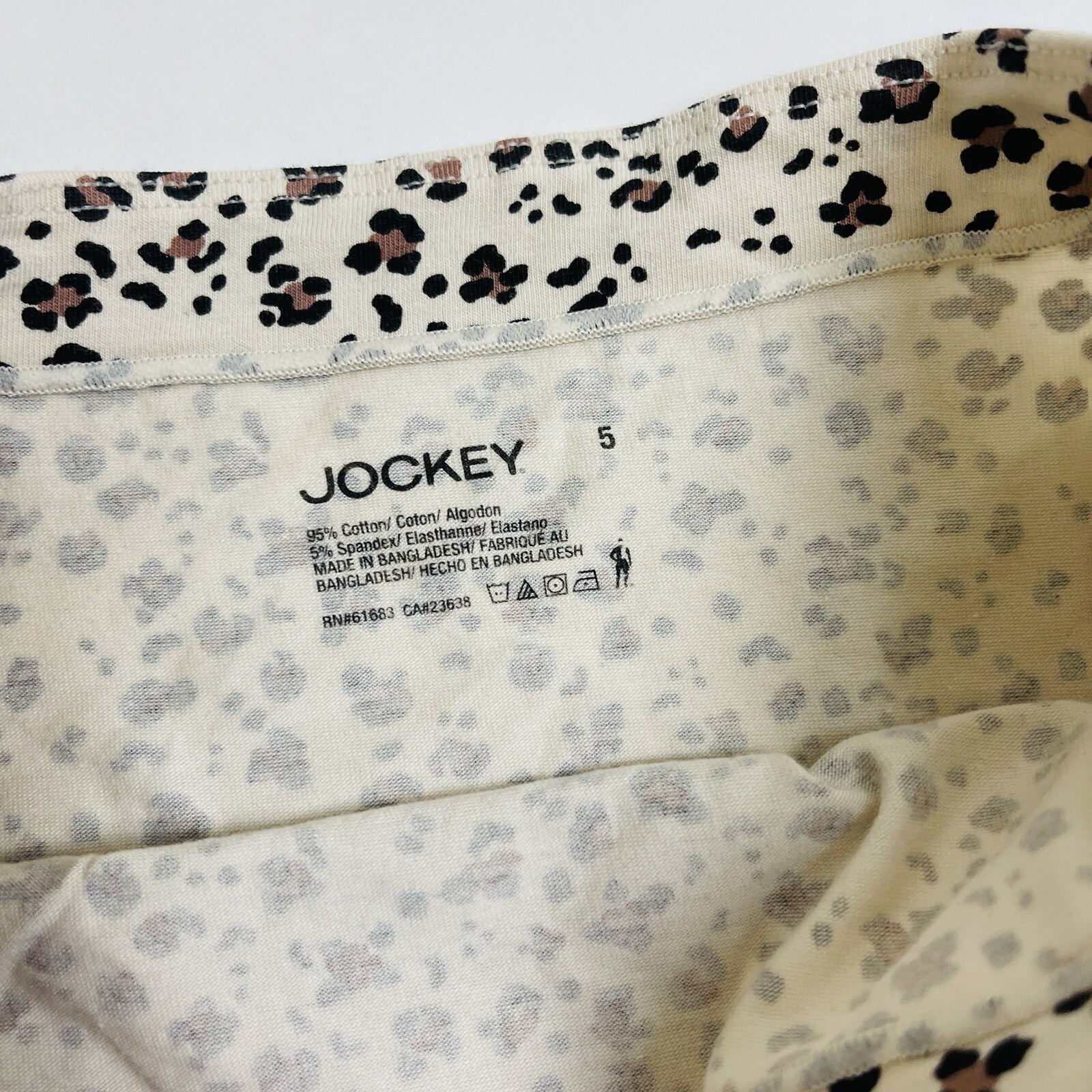 Jockey Cotton Stretch Women’s Basic Hipster Panty Brief Printed Size 5 Small