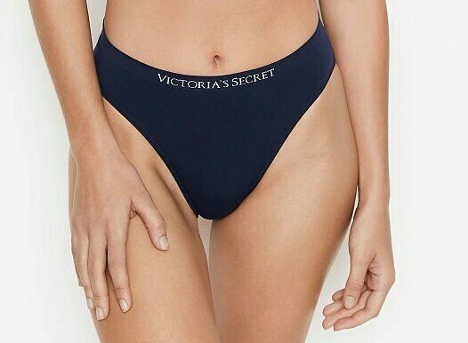 XXL Navy SEAMLESS NO SHOW FULL COVER Victorias Secret High Leg Waist Brief Panty