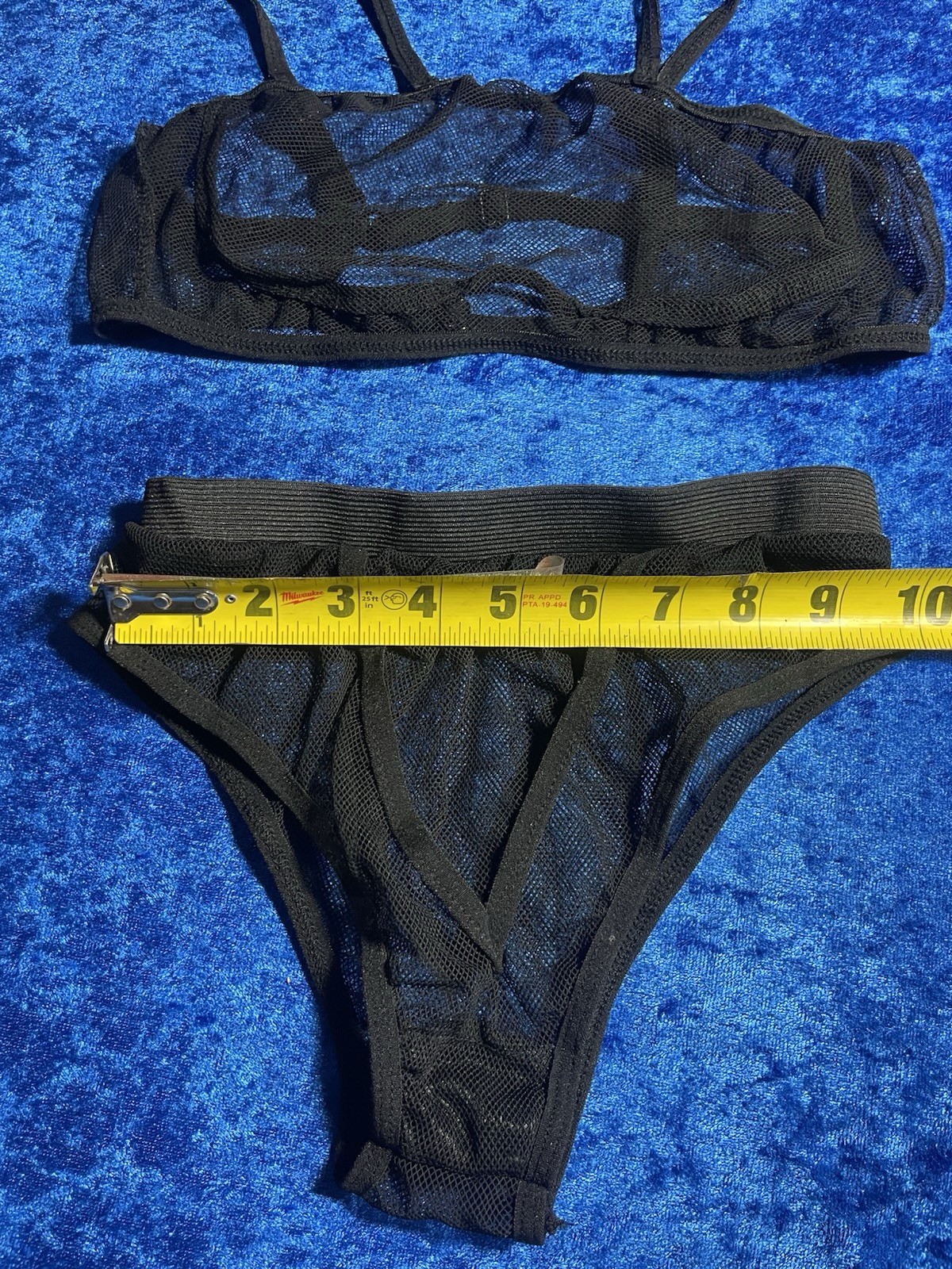 Fishnet Lingerie Set 2 Pc Bra Panties Sissy Outfit XS/Small Adult Sexy Mesh