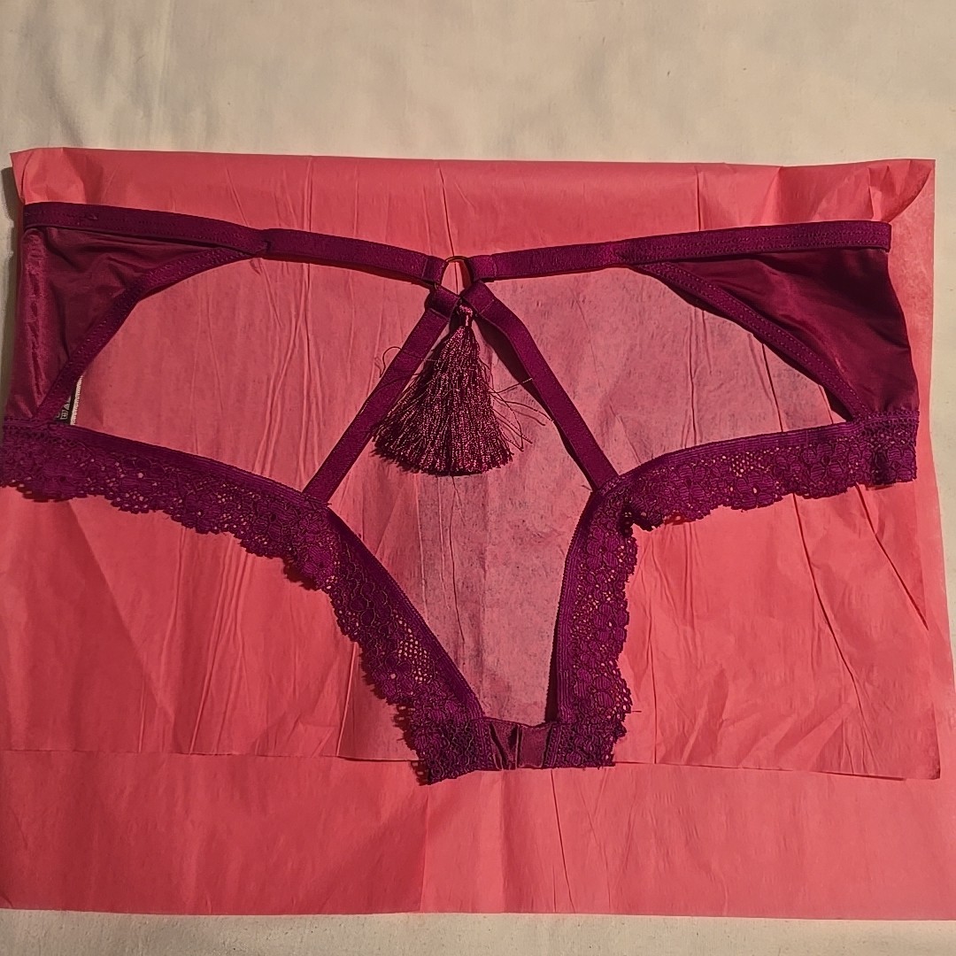 Victoria’s Secret Very Sexy Cheeky Panties Med. Burgandy/Plum W/ Tassel On Back