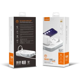 LDNIO SCW3451 WiFi Smart Power Strip - 3 Outlets, 1 PD, 1 QC 3.0, 2 Auto-ID High Output, Socket Switches Extension