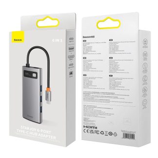 Baseus StarJoy 6-Port Type-C HUB Adapter (Type-C to HDMI 4K@60Hz1 + USB 3.03 + PD1 + RJ451)